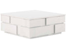 Portico Square Coffee and Cocktail Table with Two Storage Drawers – White Stucco