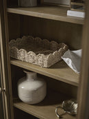 Camille Limewashed Cabinet with Glass Front