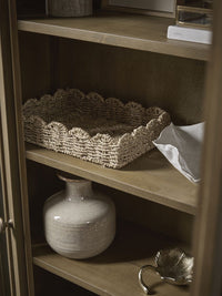 Camille Limewashed Cabinet with Glass Front