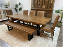 Natural Dining Table 96" Industrial Base