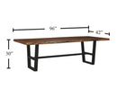 Natural Dining Table 96" Industrial Base