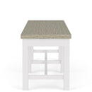 Cora 63" Dining Bench – Weathered Taupe & White