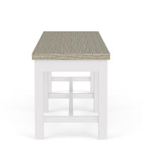 Cora 63" Dining Bench – Weathered Taupe & White