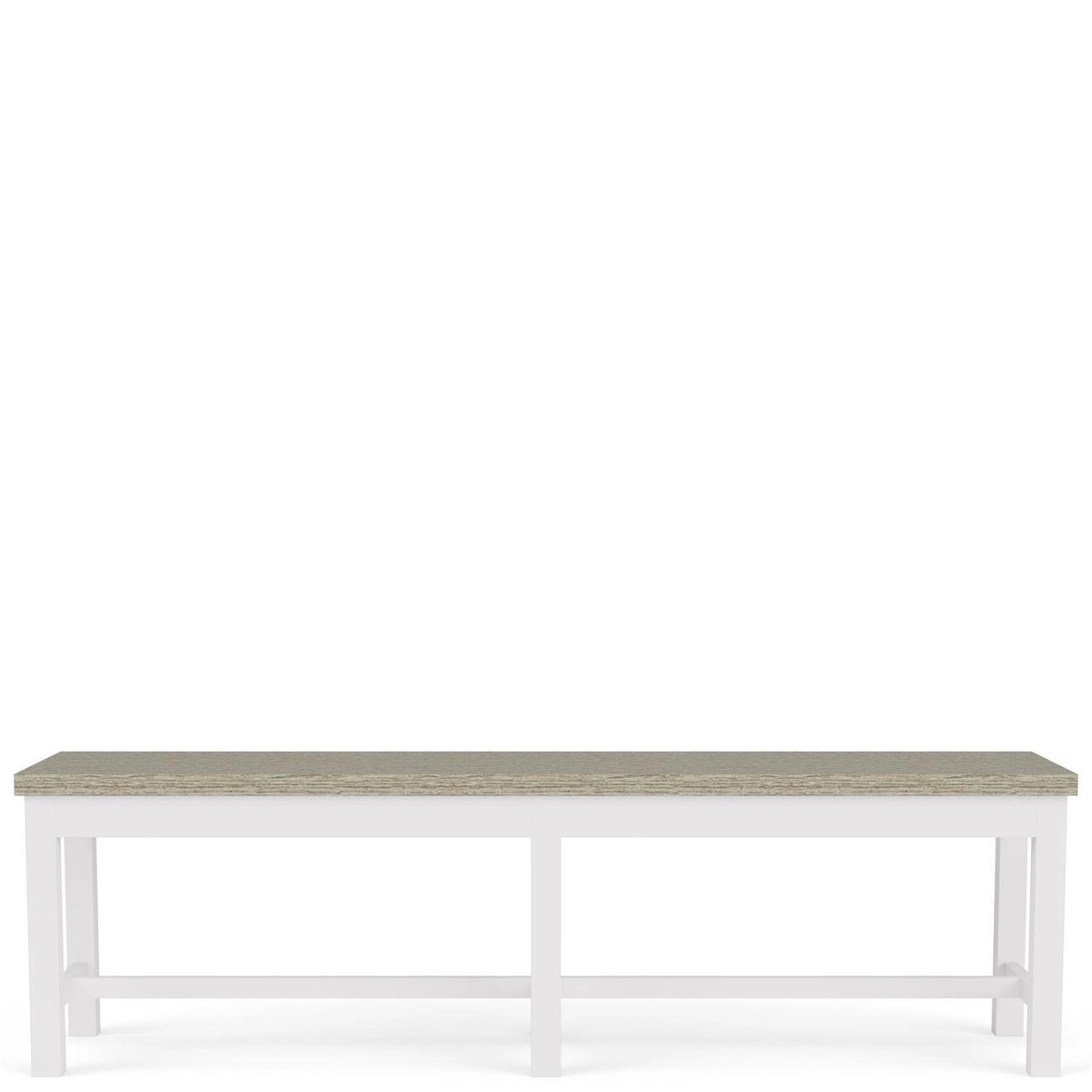 Cora 63" Dining Bench – Weathered Taupe & White