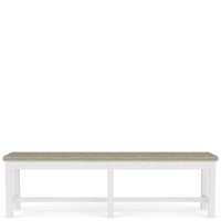 Cora 63" Dining Bench – Weathered Taupe & White