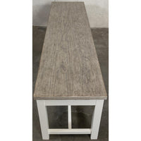 Cora 63" Dining Bench – Weathered Taupe & White
