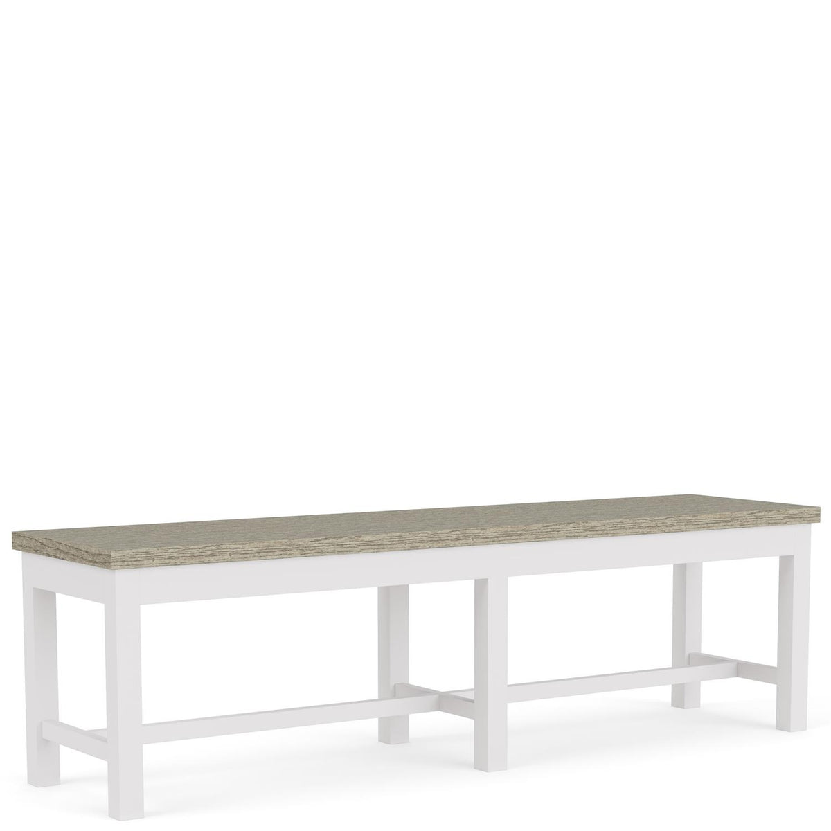 Cora 63" Dining Bench – Weathered Taupe & White