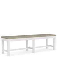 Cora 63" Dining Bench – Weathered Taupe & White