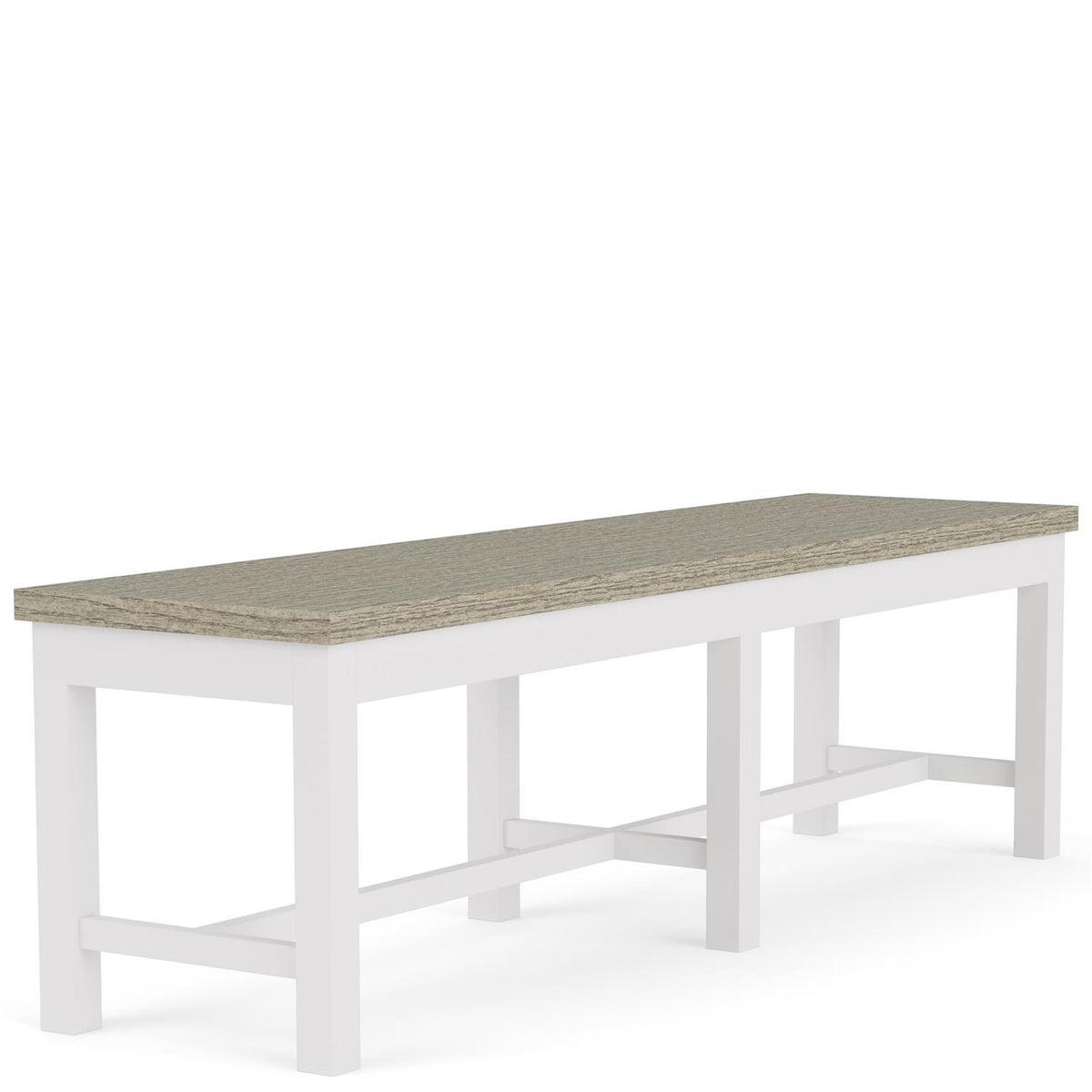 Cora 63" Dining Bench – Weathered Taupe & White