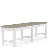 Cora 63" Dining Bench – Weathered Taupe & White