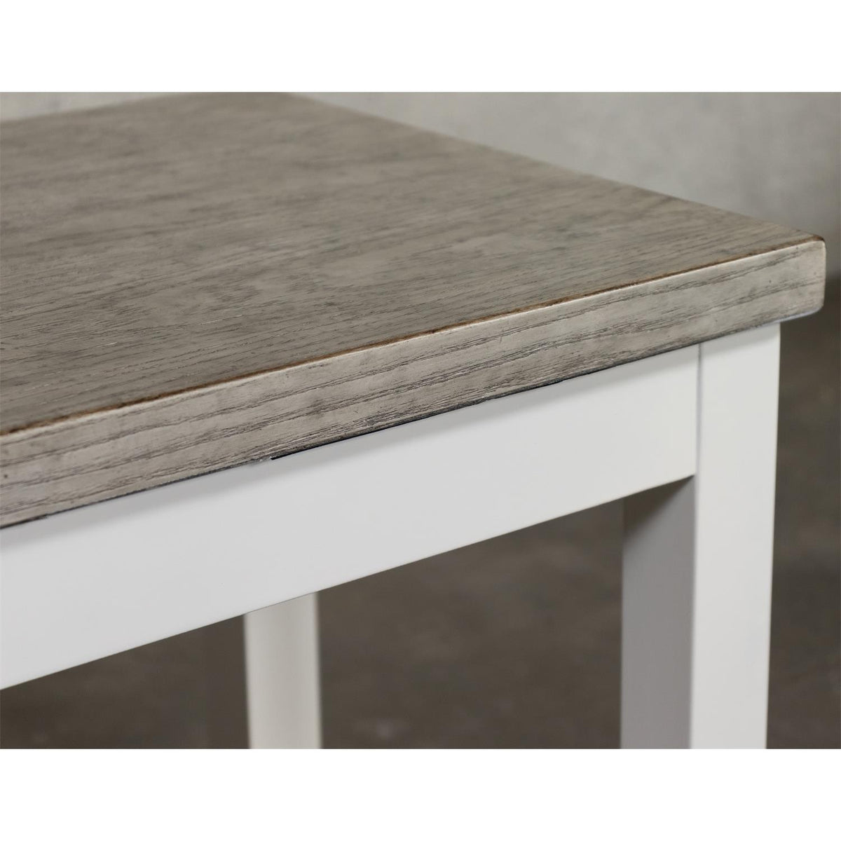 Cora 63" Dining Bench – Weathered Taupe & White