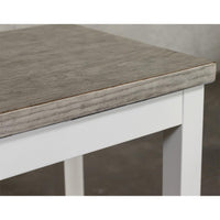 Cora 63" Dining Bench – Weathered Taupe & White