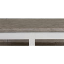 Cora 63" Dining Bench – Weathered Taupe & White
