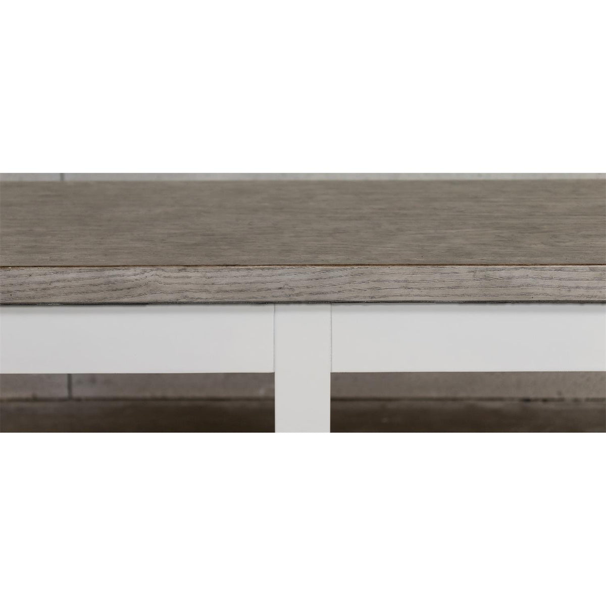 Cora 63" Dining Bench – Weathered Taupe & White