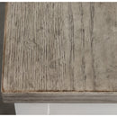 Cora 63" Dining Bench – Weathered Taupe & White