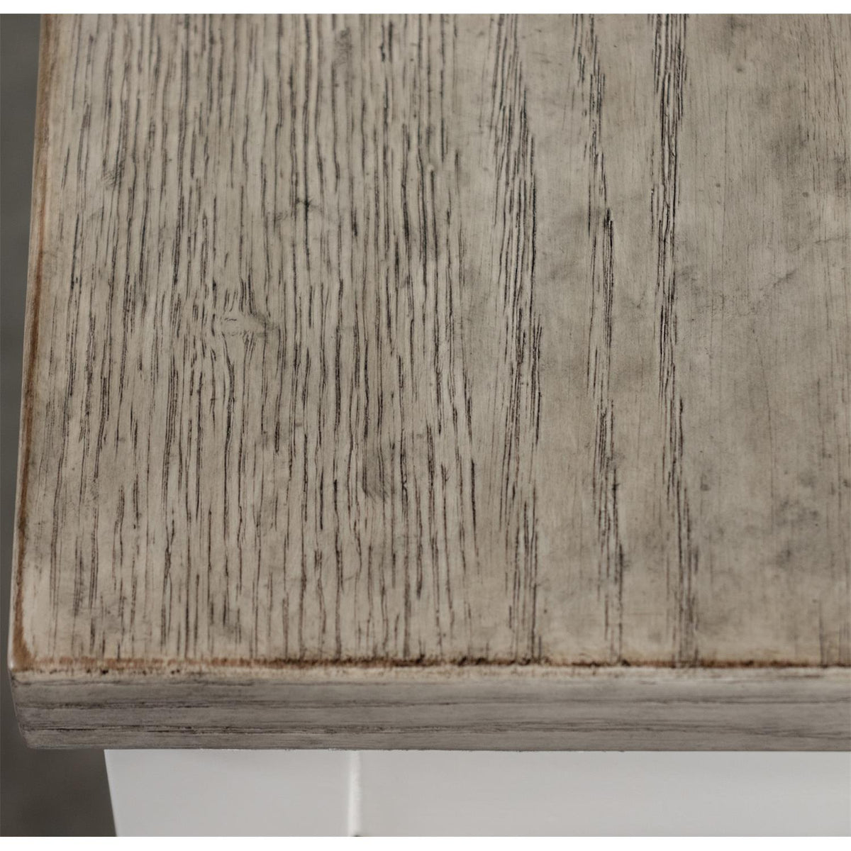 Cora 63" Dining Bench – Weathered Taupe & White