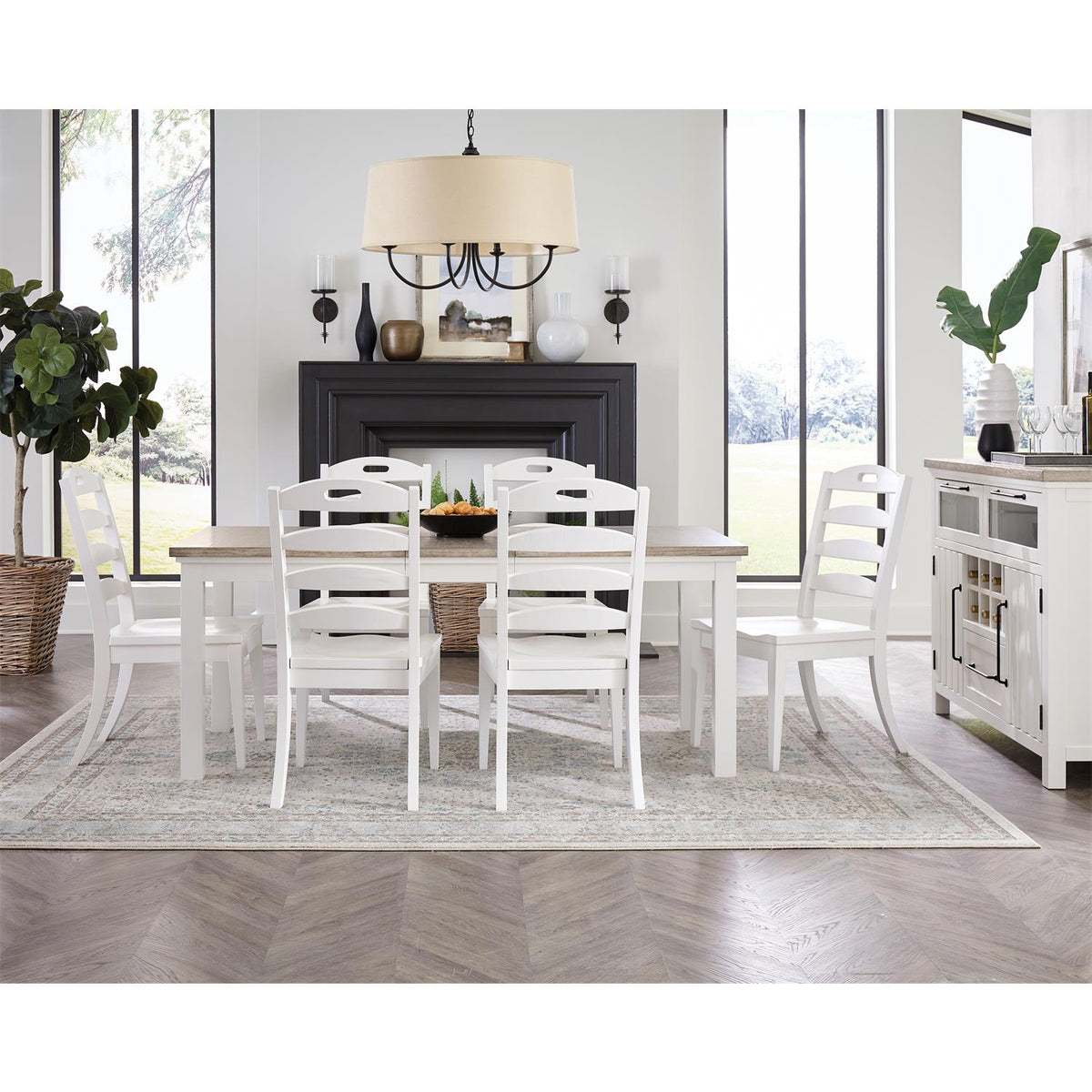 Riverside Cora Ladderback Dining Side Chair – Cloud White
