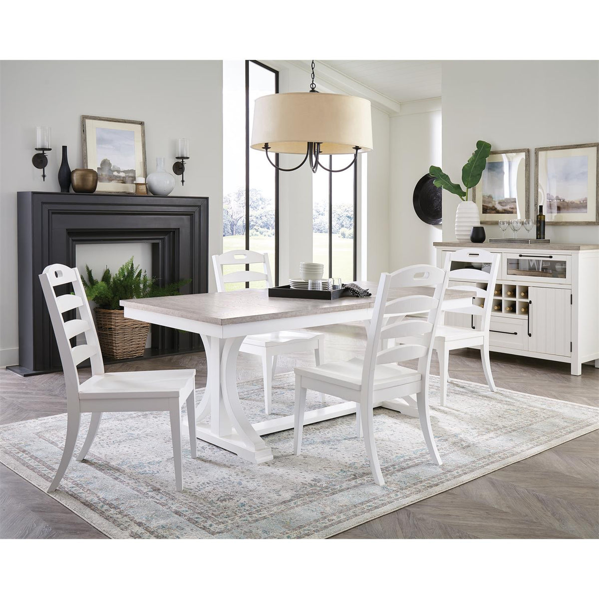 Riverside Cora Ladderback Dining Side Chair – Cloud White