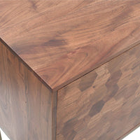 Kenzo Honeycomb Mid-Century Sideboard – Brown with Brass Accents