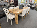 Crossings Downtown 86" Solid Mango Rectangular Dining Table – Amber
