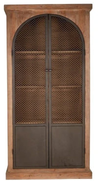 Arch Reclaimed Pine & Iron Cabinet – Medium Grey