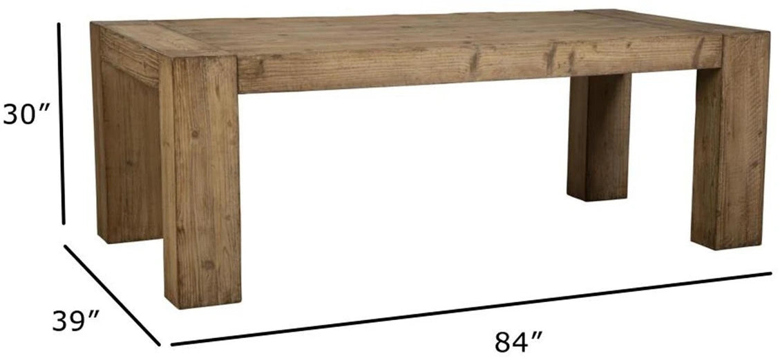 Maxwell 84” Rectangular Reclaimed Pine Dining Table