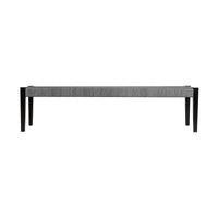 Frinton, Ditas & Rhett 5-Piece Outdoor Dining Set in Dark Eucalyptus, Gray Rope & Cushions