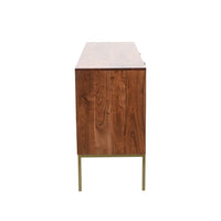 Kenzo Honeycomb Mid-Century Sideboard – Brown with Brass Accents