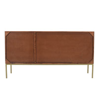 Kenzo Honeycomb Mid-Century Sideboard – Brown with Brass Accents