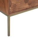 Kenzo Honeycomb Mid-Century Sideboard – Brown with Brass Accents