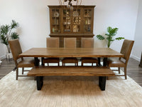 Natural Dining Table 96" Industrial Base
