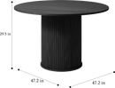 Nola 47" Round Dining Table – Black Oak