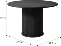 Nola 47" Round Dining Table – Black Oak
