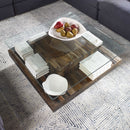 Jonah Reclaimed Wood Coffee Table with Glass Top