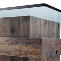 Jonah Reclaimed Wood Coffee Table with Glass Top