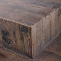 Jonah Reclaimed Wood Coffee Table with Glass Top