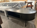 Nola Black Oak Coffee Table with Sliding Doors